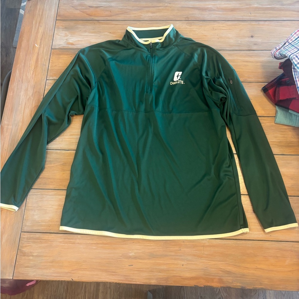 Champion Men's Lightweight Green Quarter-Zip Shirt Jacket